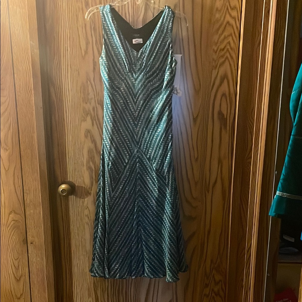 Elegant Green Striped Dress